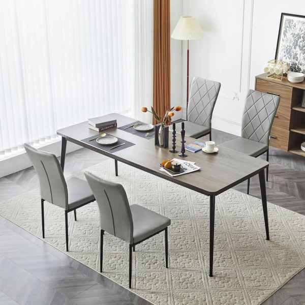 Rootz matstolar Set med 4 - Köksstolar - Moderna sittplatser - Bekväm vadderad sits - Ergonomiskt ryggstöd - Slitstark metallram - 42cm x 94,5cm x 59c