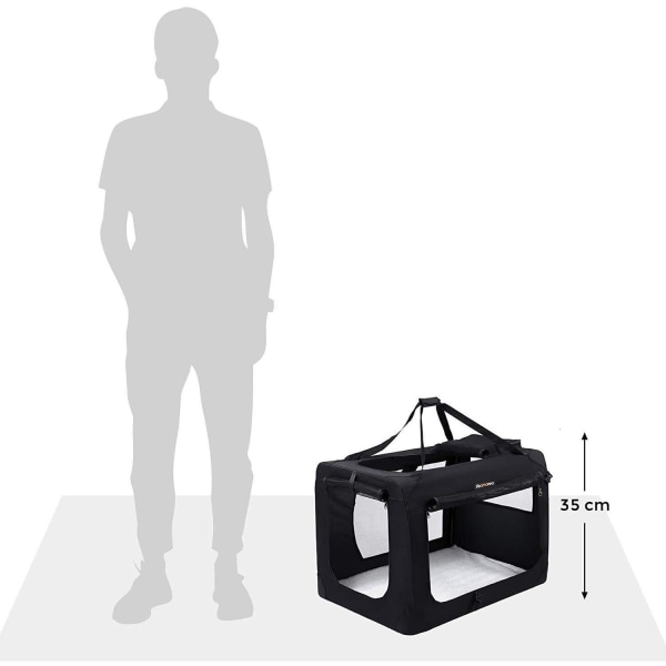 Rootz Transport Box - Hunde Box - Transport Taske - Foldbar Cat Box - Sort