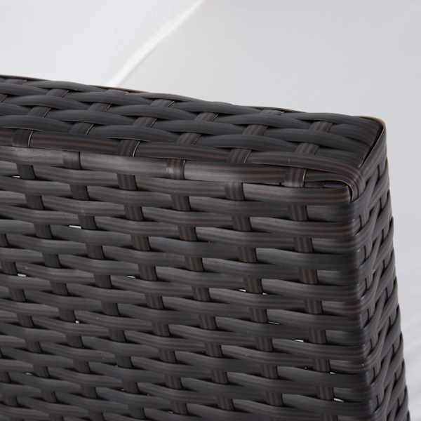 Rootz 3-delt havemøbler - Brun, Hvid - Polyrattan, Metal, Polyester - 63,78 cm x 25,59 cm x 33,86 cm