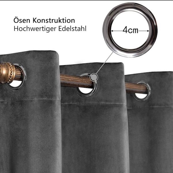 Rootz Premium mørklægningsgardiner - Mørklægningsgardiner - Termisk isolerede paneler - Lysblokerende, energibesparende, støjreducerende - 100 % polye