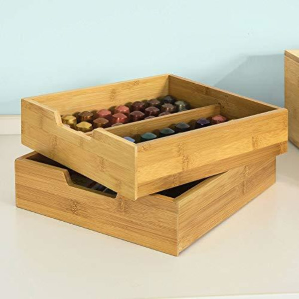 Rootz kaffemaskinställ & kaffekapselkapsel tepåsar Boxhållare Organizer med 2 lådor