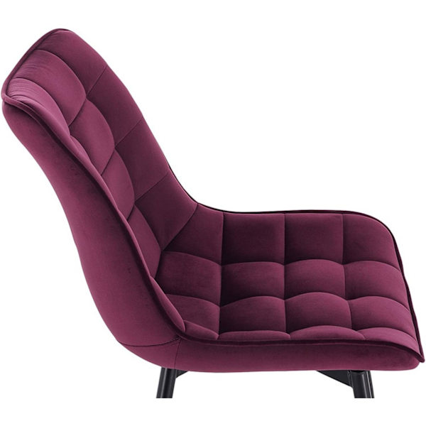 Rootz Set med 6 matstolar - Sammetssittplatser - Metallram - Bekväm, hållbar, ergonomisk design - 46 cm x 40,5 cm sits