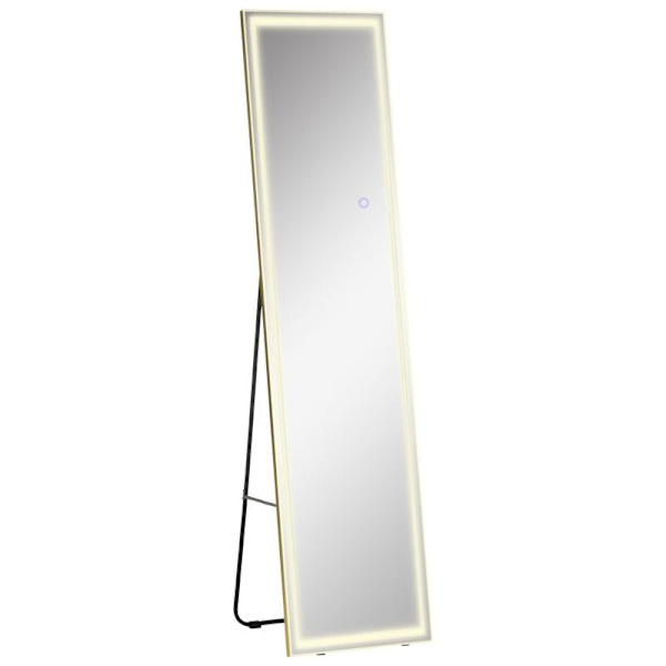 Rootz Dressing Spejl - Fuld Længde Spejl - Fuld Længde LED Spejl - Spejl - Vægmonteret dæmpbart spejl - Sølv - 40cm x 37cm x 156,5cm