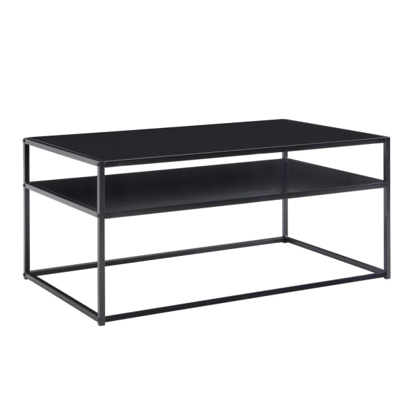 Rootz sofabord 100x60x45 cm metal stuebord industriel sort - Sofabord stål med opbevaringsplads - Loungebord med opbevaringsrum - Sofabord sidebord fi