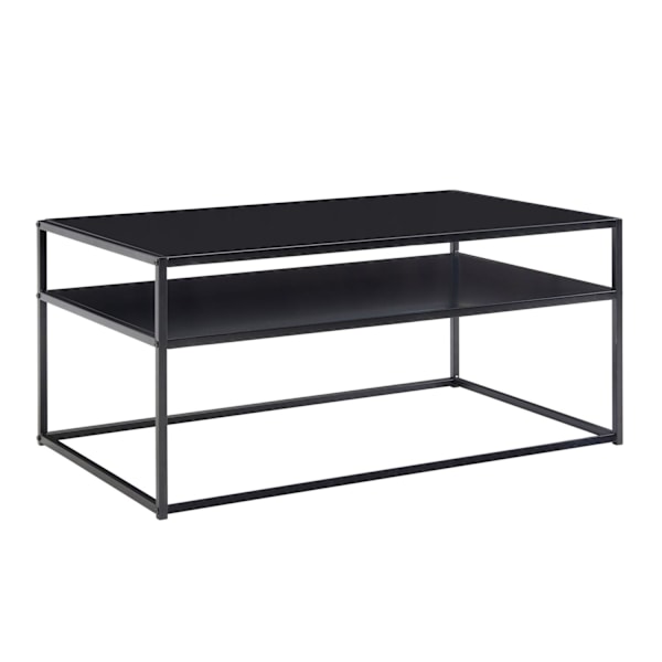 Rootz soffbord 100x60x45 cm vardagsrumsbord i metall industrisvart - Soffbord stål med förvaringsutrymme - Loungebord med förvaringsfack - Soffbord si
