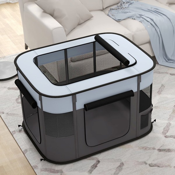 Rootz Foldbart Pet Play Run - Puppy Playpen - Kitten kabinet - Ventileret - 94x74x60cm - bærbar med opbevaringspose til indendørs/udendørs brug