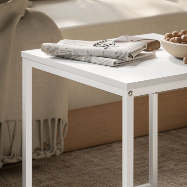 Rootz Moderne sofabordssæt på 2 - Sofabordsæt - Stue Tables - Holdbar MDF & Metal - 45x45x45cm (stor), 40x40x40cm (lille)