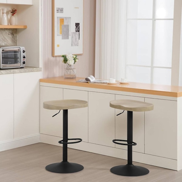 Rootz barpall i trä - Vridbar pall - Ergonomisk pall - Justerbar i höjdled - Sits i massivt trä - 41,5 cm x (60-81 cm) x 31,5 cm