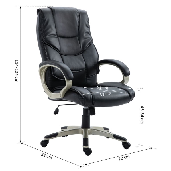 Rootz Swivel Chair - Svart - Läder, Nylon, Metall - 22,83 cm x 27,55 cm x 48,81 cm