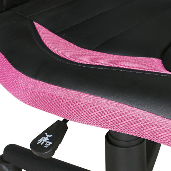 Rootz barnsnurrstol svart - rosa för barn från 6 med ryggstöd - Barnsnurrstol ergonomisk barnkontorsstol - Ungdomsstol justerbar i höjdled - Barnstol