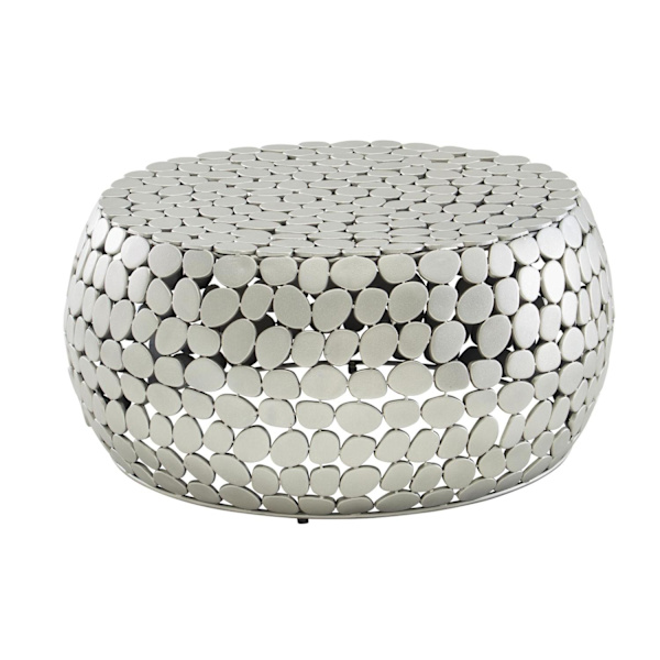 Rootz sofabord metal sølv 66x66x32 cm sofabord aluminium - Design stuebord rundt - Lille sofabord Moderne - Sidebord sidebord stue