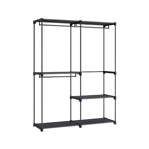 Rootz garderobe - Åben garderobe - Åbne skabssystemer - Walk-in-skabsorganisator - Fritstående åben garderobe - Stål - Plastik - Sort - 43 x 138 x 182