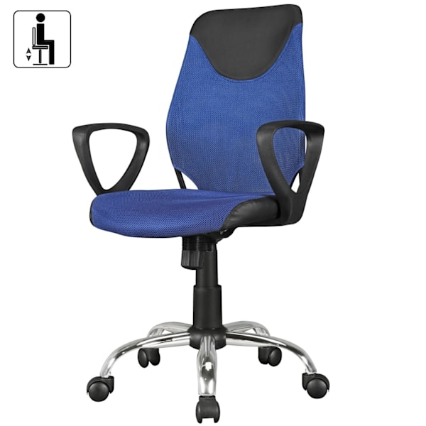 Rootz Barnskrivbord Svart Blå för barn från 6 med ryggstöd Snurrstol för barn Barnstol ergonomisk - Höjdjusterbar stol