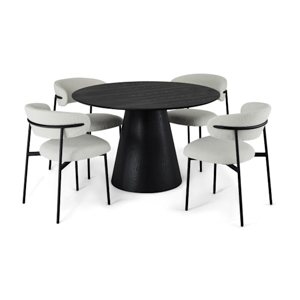 Rootz Matbord - Runt bord - Modernt matbord - Elegant ekfaner - Slitstark MDF-konstruktion - Mysig Atmosfär - 120x120x76 cm