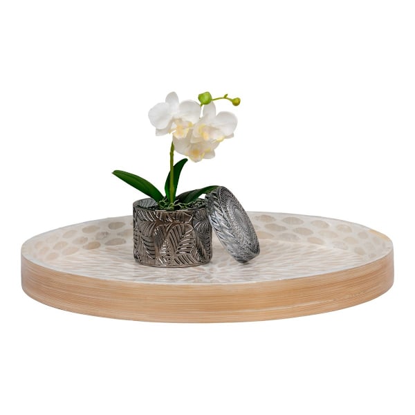 Rootz Bambu -bricka - serveringsfack - Dekorativt bricka - miljövänligt - 40 cm x 40 cm x 3,5 cm beige