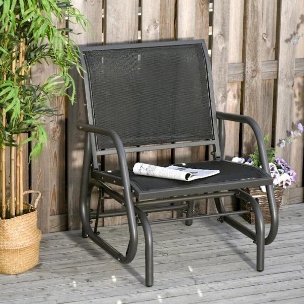 Rootz gyngestol - Havehave - Stol Relax Stol - Havegynge - Sort - 75 x 66 x 85 cm