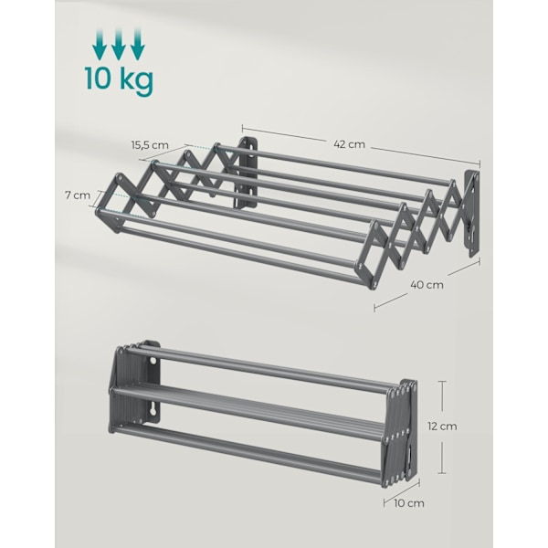 Rootz Steel Dove Grå Vasketørrer Stand - Vaskemaskine Riser - Pladsbesparende løsning - 40cm x 42cm x 12cm