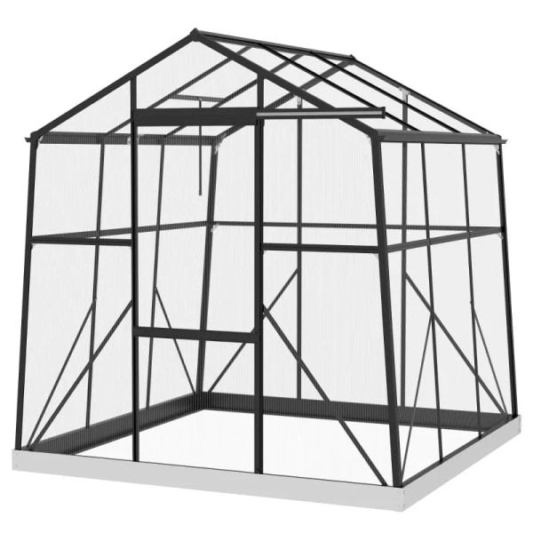 Rootz Greenhouse - Kalvokasvihuone - Kylmäkehys - Säänkestävä - Alumiiniseos - Musta - 192 x 192 x 203 cm