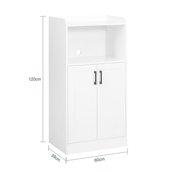 Rootz förvaringsskåp - skafferiskåp - köksfack - MDF-material - 60 cm x 120 cm x 39 cm - 26,8 kg - 2 hyllor - Justerbar hylla
