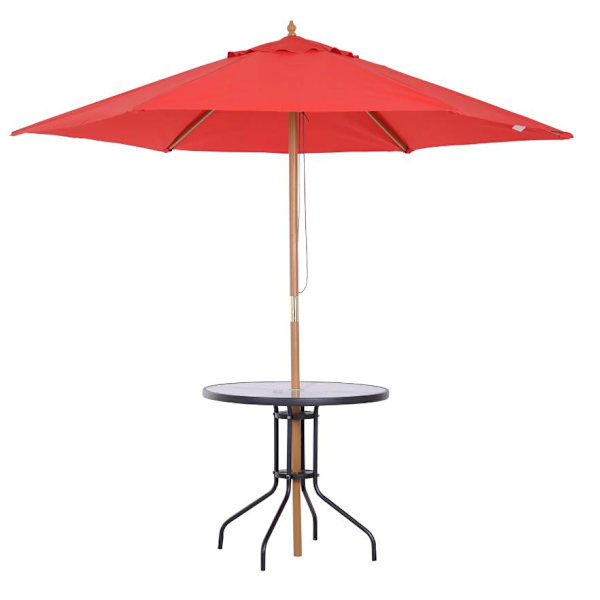 Nancy's Jesup Tuintafel - Balkontafel - Bistrotafel - Parasolgat - Gehard Glas - Metaal - Sort - 80 x 80 x 72 cm