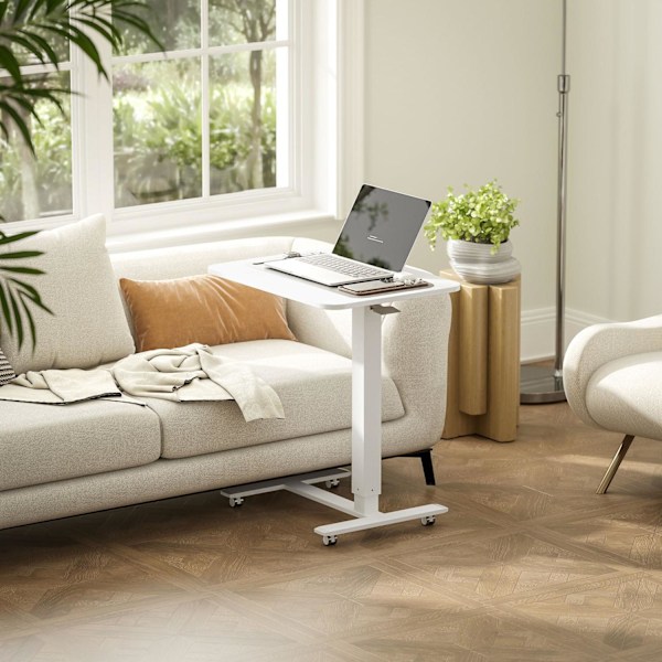Rootz Steh Desht Højde Justerbart skrivebord - Mobil bærbar bord - Ergonomisk arbejdsområde - Sit/Stand Option - White - 65 cm x 48 cm x 70-110 cm