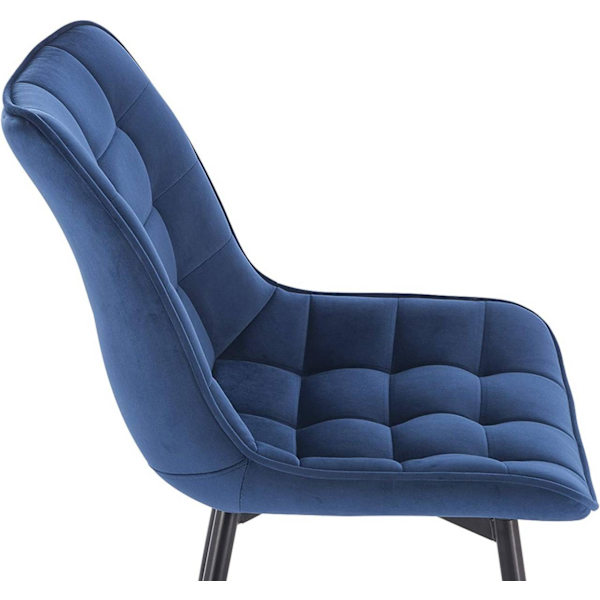 Rootz Velvet Matstolar - Bekväma stolar - Snygga sittplatser - Lyxig sammet, Ergonomisk design, Slitstark metallram - 46cm x 40,5cm