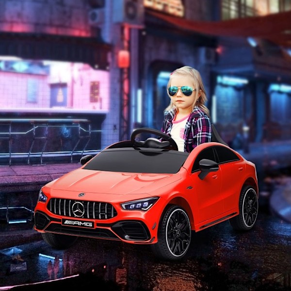 Rootz børneelbil - Legetøjskøretøj - Ride-On Car - LED lys og musik - 110 cm x 61 cm x 45 cm - Licenseret af Mercedes-AMG CLA 45