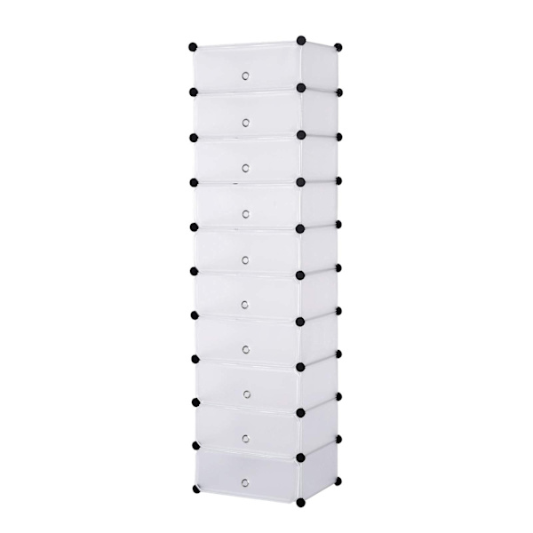 Rootz Skoskab - Fodtøjsopbevaring - Skoopbevaring - Opbevaringsstativ - Skohylde - Skoskab - Fodtøjsskab - Hvid - 47x37x170cm