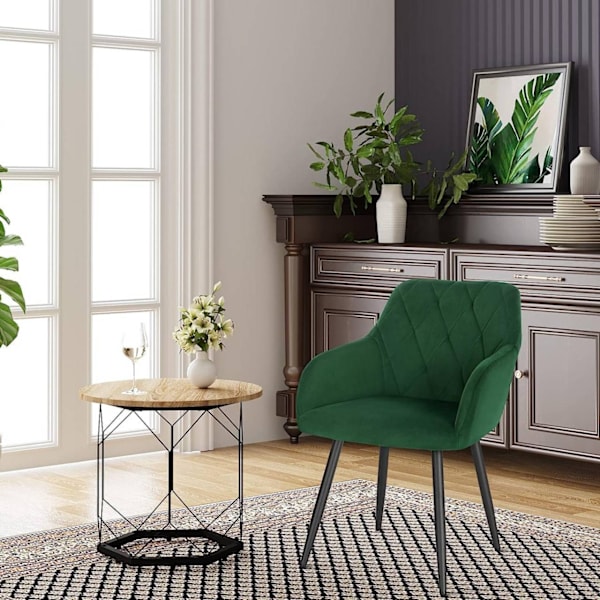 Rootz sæt med 4 spisestuestole - Lænestole - Fløjlssæder - Ergonomisk komfort - Luksuriøs fløjl - Robust og holdbar - 44 cm x 42,5 cm x 85,5 cm