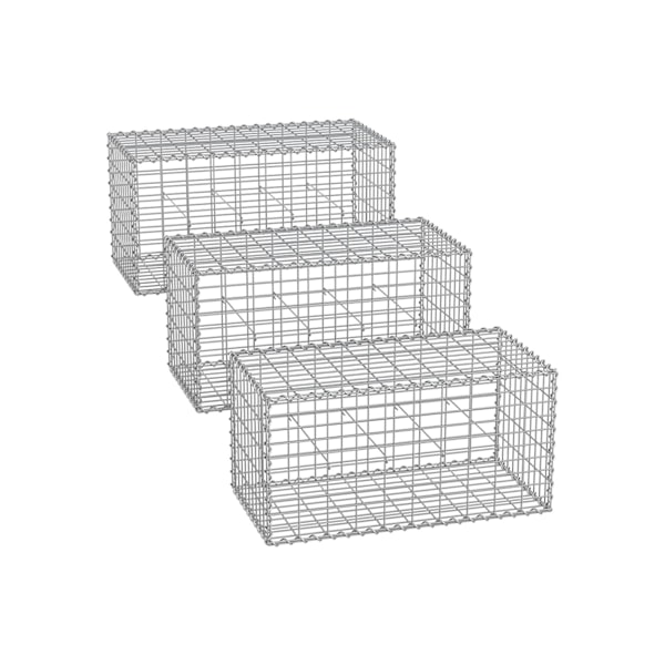 Rootz Gabion kurvesæt - metaltrådsnet - galvaniseret stål - landskabssten - 100 cm x 50 cm x 50 cm