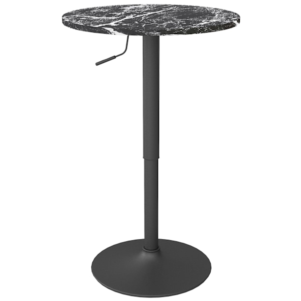 Rootz Marble Look Bar Table - Bistro Table - Højdejusterbar tabel - Rumbesparende design - 60 x 60 x 68-93,5 cm