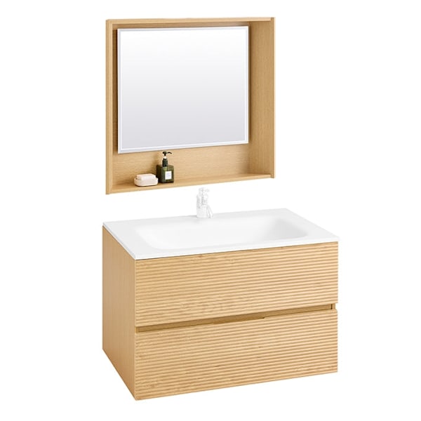 Rootz smalt vaskeskab - Badeværelsesopbevaringsenhed - Vanity Cabinet - Stor lagerplads - 80x52x50cm