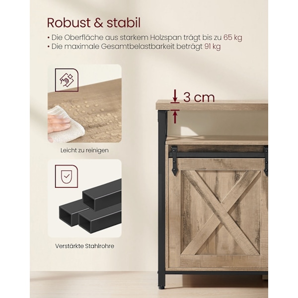 Rootz TV -kabinet - Stand - Media Console - Robust stål - 40 x 147 x 76 cm - Op til 65 "TVS - Brown Black