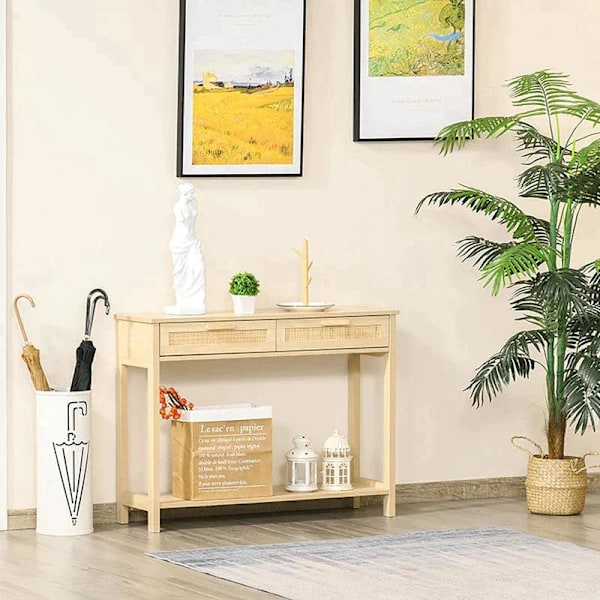 Rootz Console Table - Side Table - Bedroom Console Table - 2 Drawers - Sideboard Entrance - 100 x 30 x 76 cm