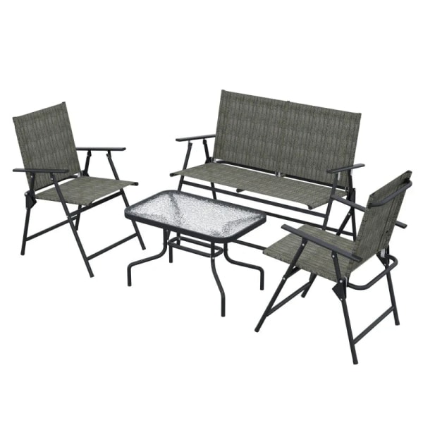 Rootz Havemøbelsæt - 2 personers - 2 klapstole - Bord - åndbart