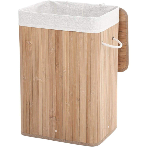 Rootz bambu tvättkorg - hopfällbar förvaringskorg - 72 liter - 40 x 30 x 60 cm