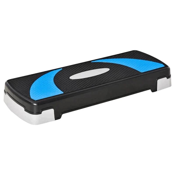 Rootz Aerobic Stepper - 3-niveauer - Højdejusterbar - Sort + Lyseblå + Grå - 80 x 31 x 20 cm