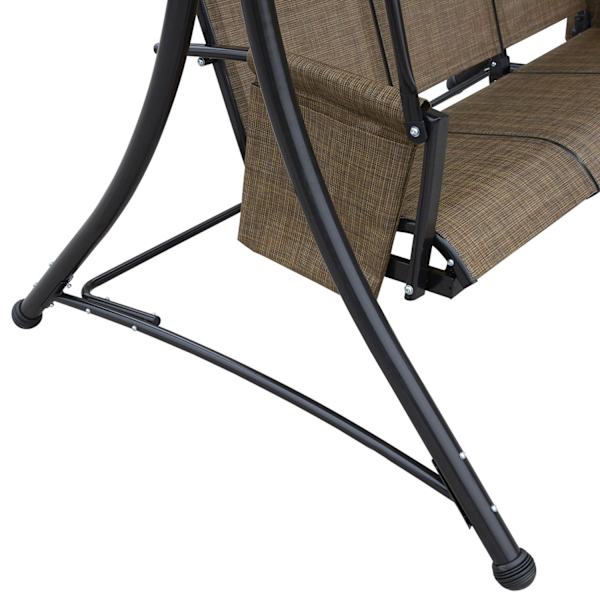 Rootz 3 -sits Swing Bench - Garden Swing - Patio Swing - Soltaket skydd - 196 cm x 128 cm x 172 cm