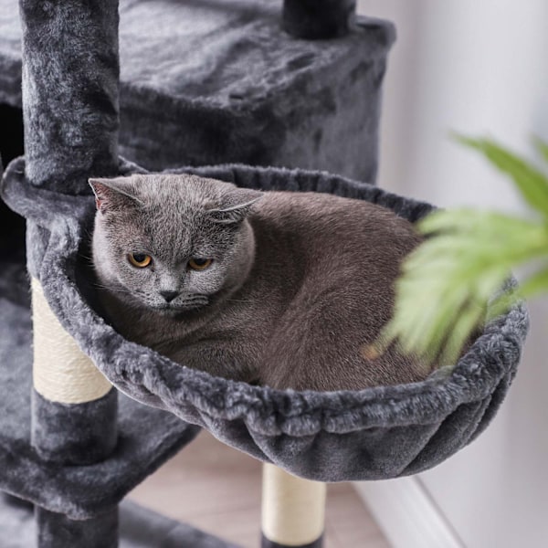 Rootz Cat Tree - Raaputuspylväs - Raapimiskalusteet - Monitasoinen Cat Tower - XL - Lastulevy ja sisal - 54cm x 50cm x 168cm