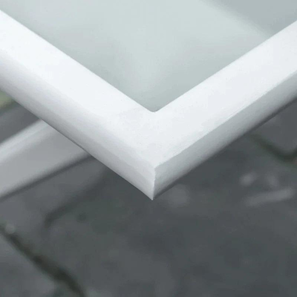 Rootz Havebord - Stort spisebord - Metal - Hærdet glas - Hvid - 110 cm x 70 cm x 70 cm