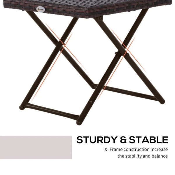 Rootz Foldebord - Sofabord - Havebord - Sidebord - Havemøbler - Blomsterstativ - Brun - 40 x 40 x 40 cm