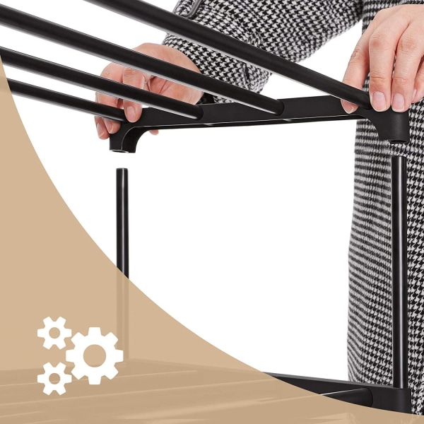 Rootz opbevaringsstativ - 10 niveauer - Skoskab - Skostativ - 45 x 30 x 174 cm - Sort