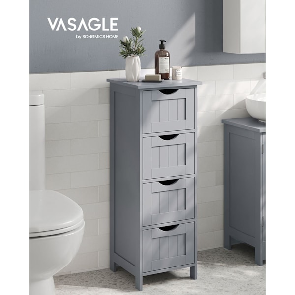 Rootz Badeværelsesmøbler - Opbevaringsskab - Organizer - MDF-plade - 30 cm x 30 cm x 82 cm - Mystic Grey - Monteringssæt - Anti-Tip-enhed - 90 kg Topb