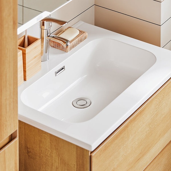 Rootz Badeværelsesvaskenhed - Vanity Cabinet - Badeværelsesopbevaring - Vægmonteret - Antirot -design - 61x54x46cm