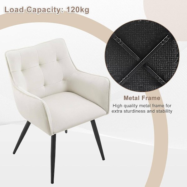 Rootz Velvet Dining Chair Set om 6 - Eleganta stolar - Bekväma sittplatser - Högdensitetsskum - Robust metallram - Ergonomisk design - 57cm x 80cm x 5