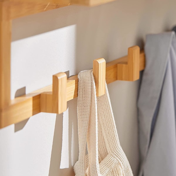 Rootz Bamboo vægmonteret knagerække - Håndklædestativ til badevæ