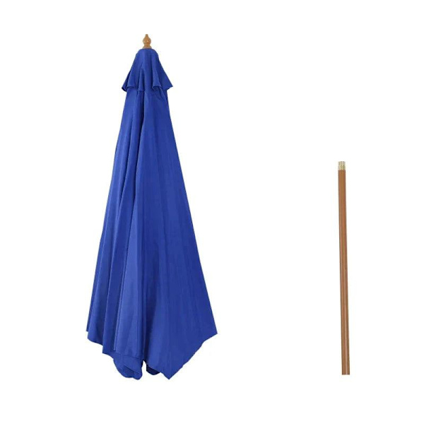 Rootz Wooden Parasol - Garden Parasol - Wooden Garden Parasol - Wooden Balcony Parasol - Parasol - Blue - 3m