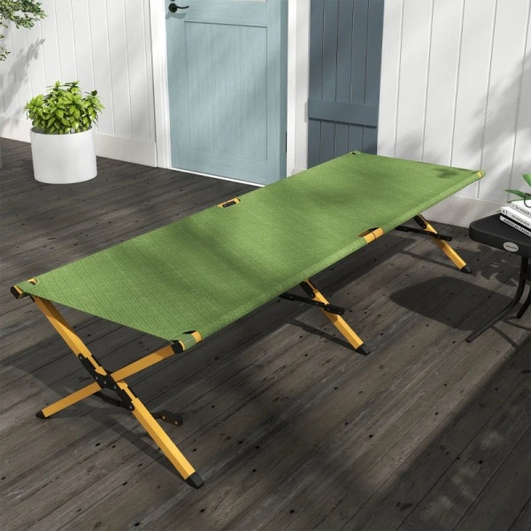 Rootz Sun Lounger Beach - Puutarhatuoli - Taittuva säänkestävä - Säänkestävä - Vakaa - Alumiini-oxford-kangas - Tummanvihreä - 196L x 64W x 45K cm