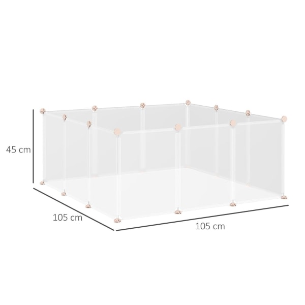 Rootz DIY Pet Playpen - Wit - Metalli, Pp, Hars - 41, 33 cm x 41, 33 cm x 17, 71 cm