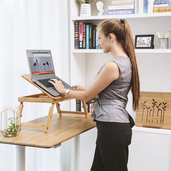Rootz Laptopbord - Justerbart Laptopbord - Robust Och Stabilt - Mångsidigt - Fällbart Laptopbord - Mobil Laptop Workstation - Lättvikts - Modern desig